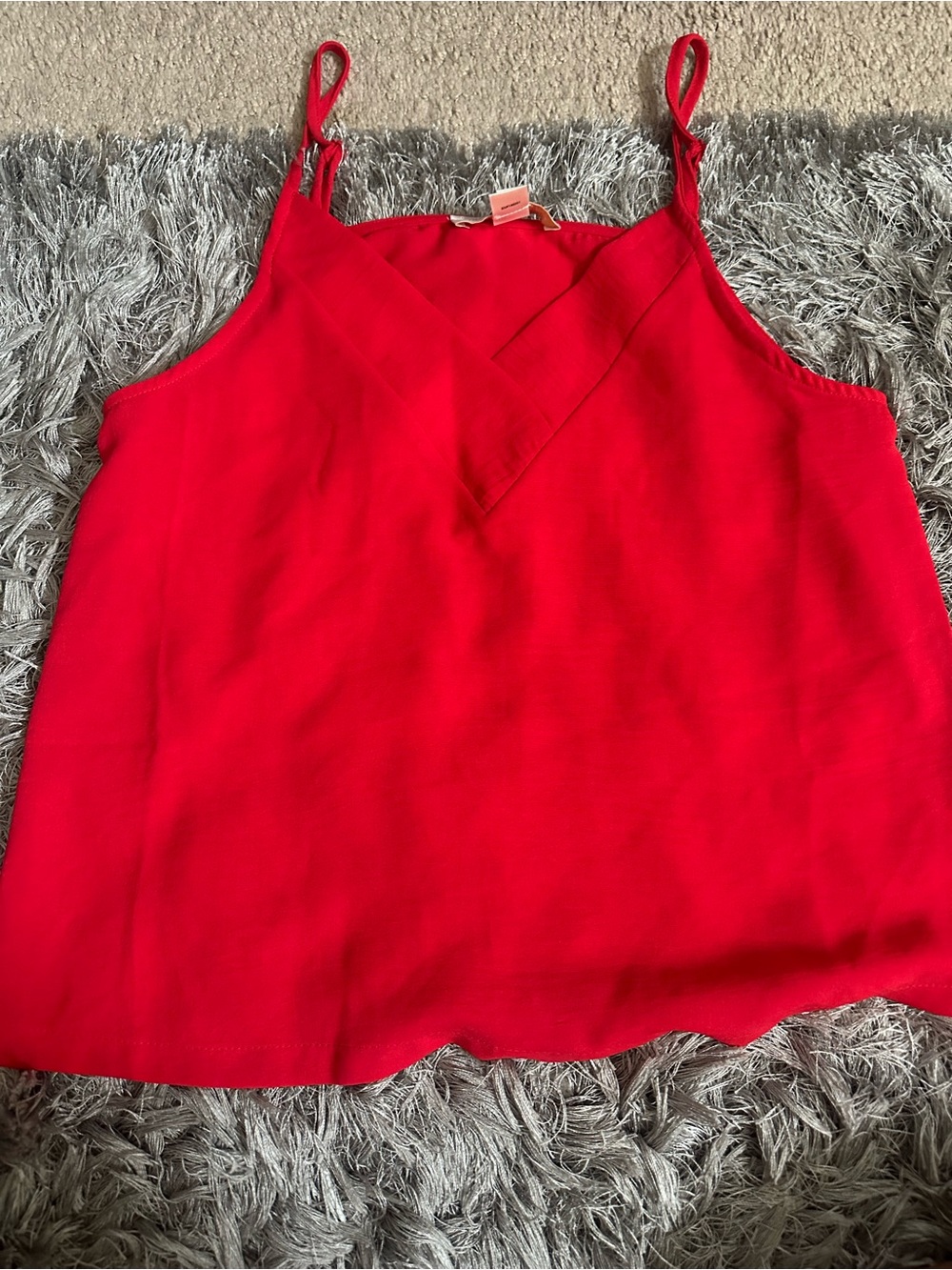 Monteau Bright Red Strappy V-Neck Cami